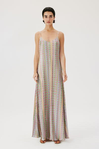 Shiny Wave Maxi Dress