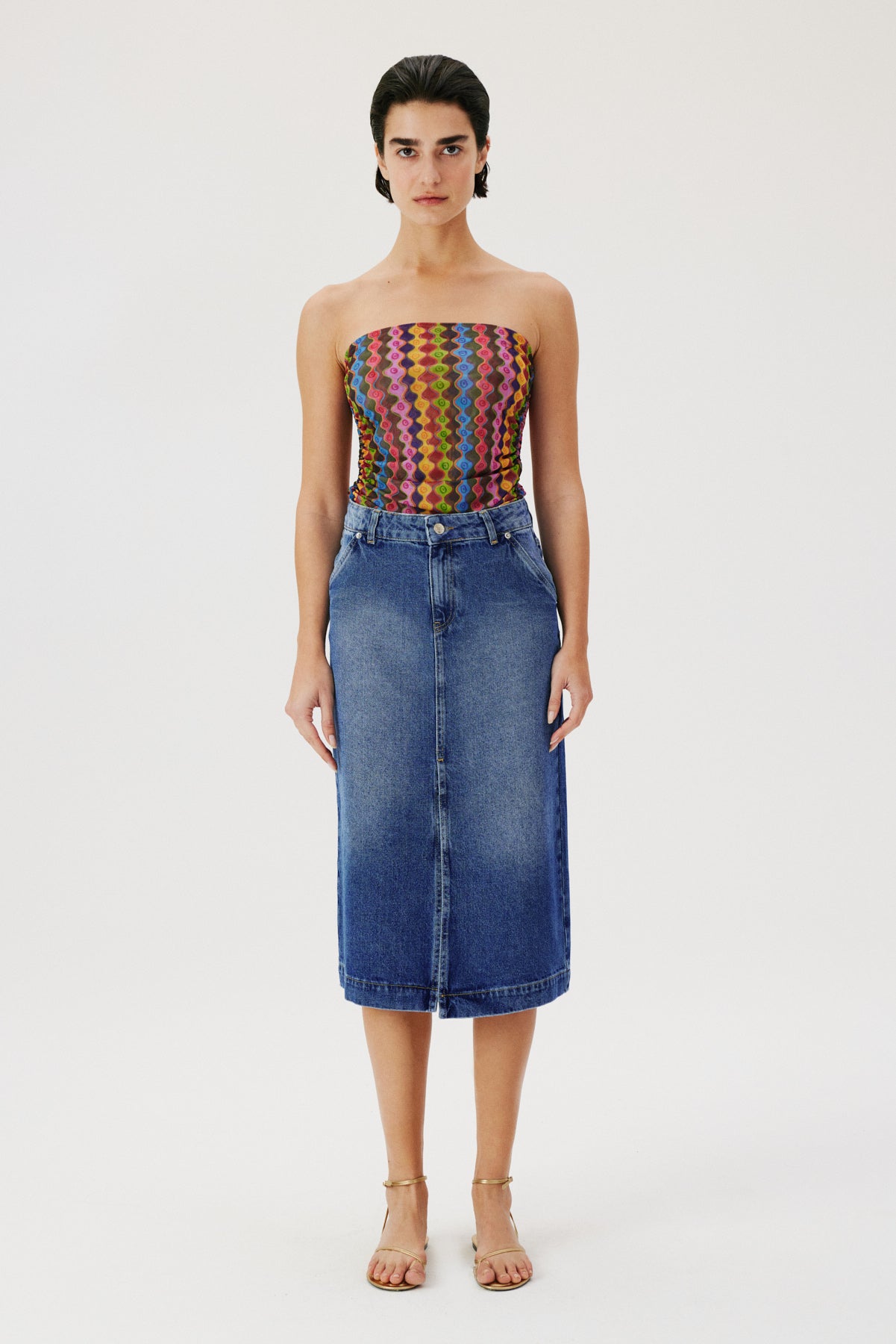 Denim Midi Skirt