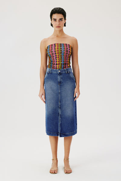 Denim Midi Skirt