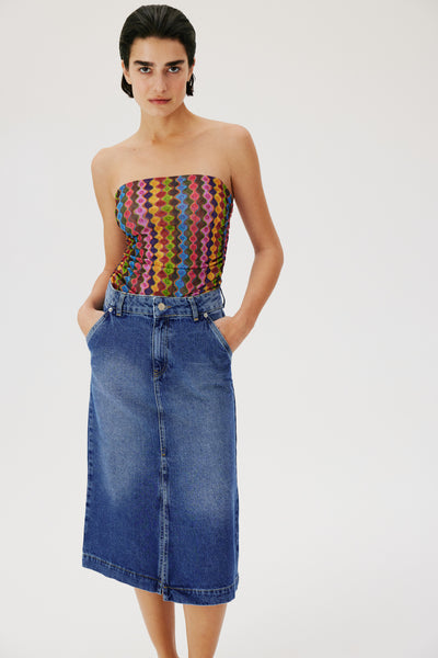 Denim Midi Skirt