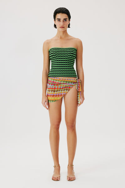 Green Black Wavy Top