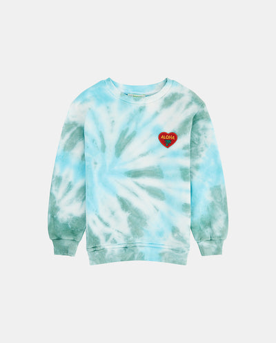 ALOHA TIE DYE BLUE KIDS SWEATSHIRT