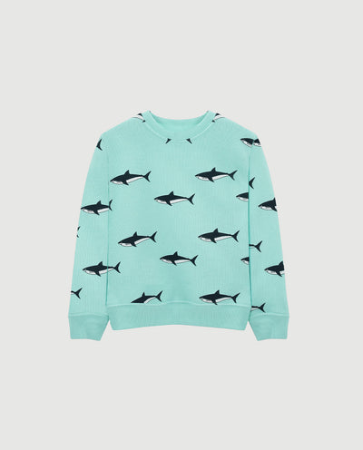 SHARK GREEN SWEATSHIRT KIDS