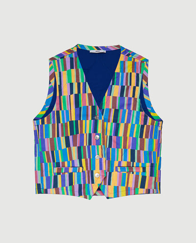 QUILTED VEST BLUE