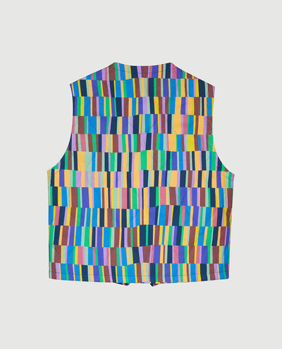 QUILTED VEST BLUE