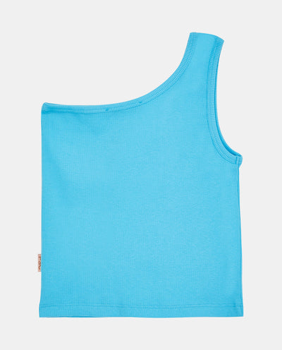 BLUE ONE SHOULDER TOP