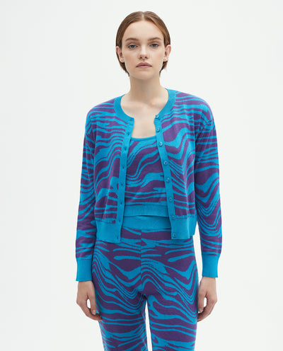 WAVE CARDIGAN BLUE