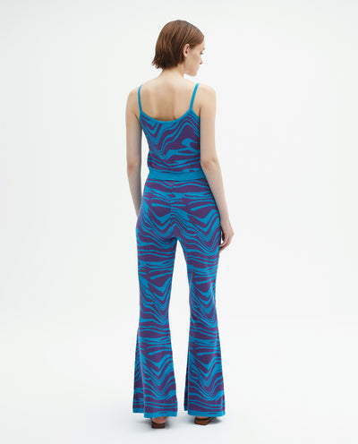 WAVE KNITTED PANTS BLUE