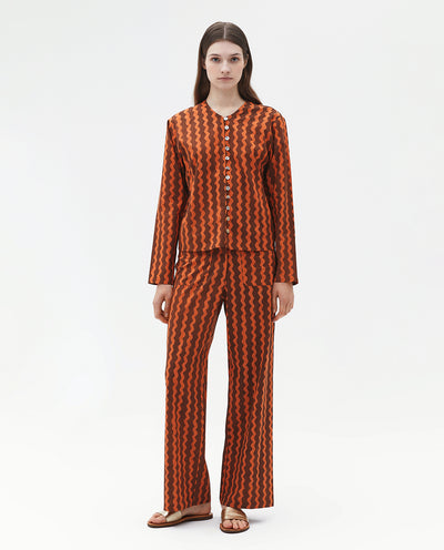 INDIA ORANGE WAVE SHIRT