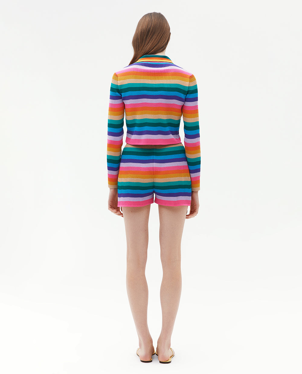 RAINBOW STRIPED KNIT SHORTS