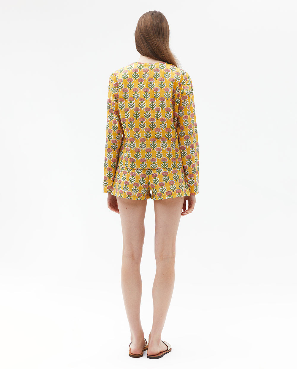 YELLOW FLORAL INDIAN SHORT