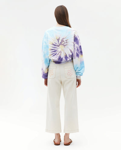TIE DYE CROPPED SWEATSHIRT