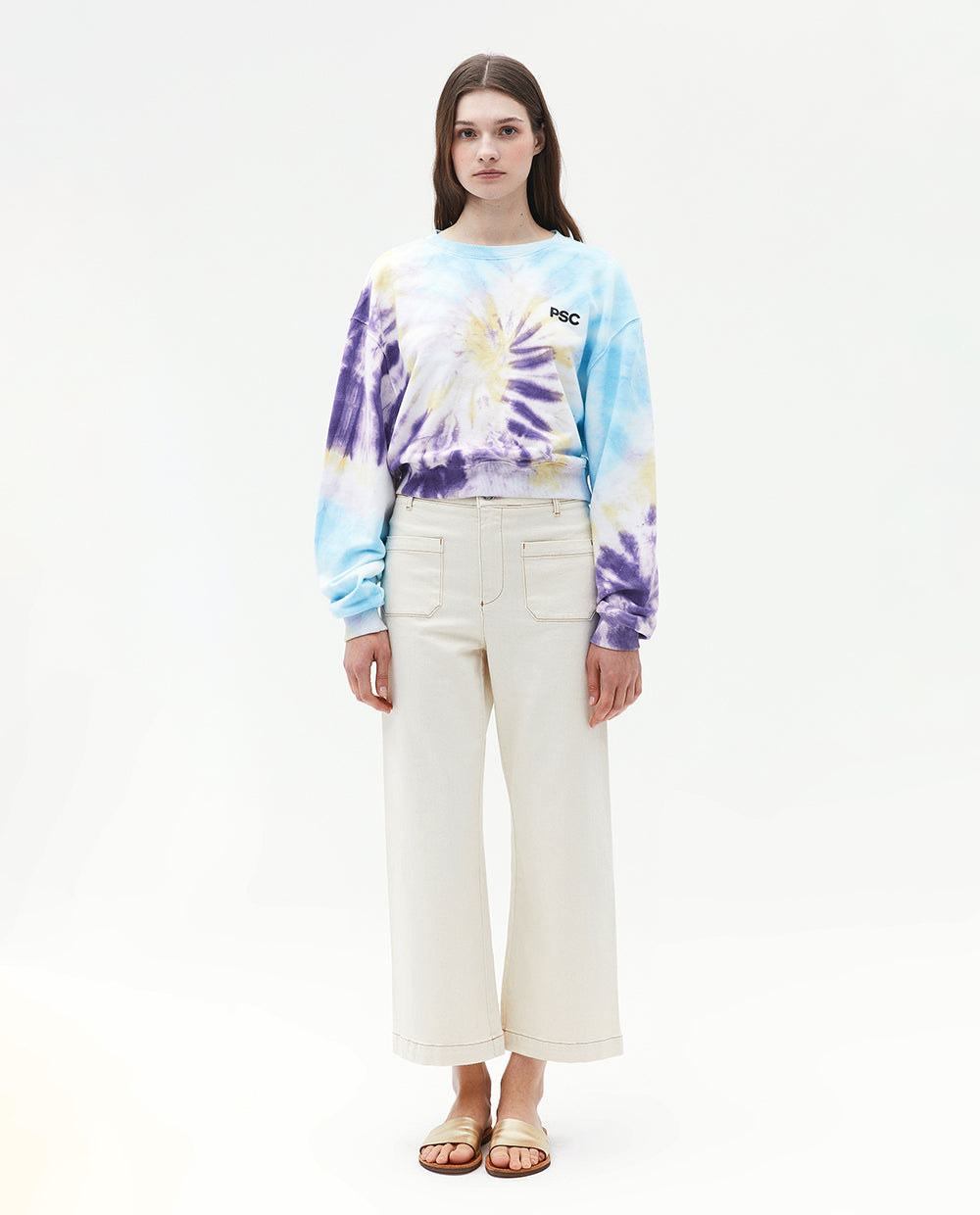 TIE DYE CROPPED SWEATSHIRT