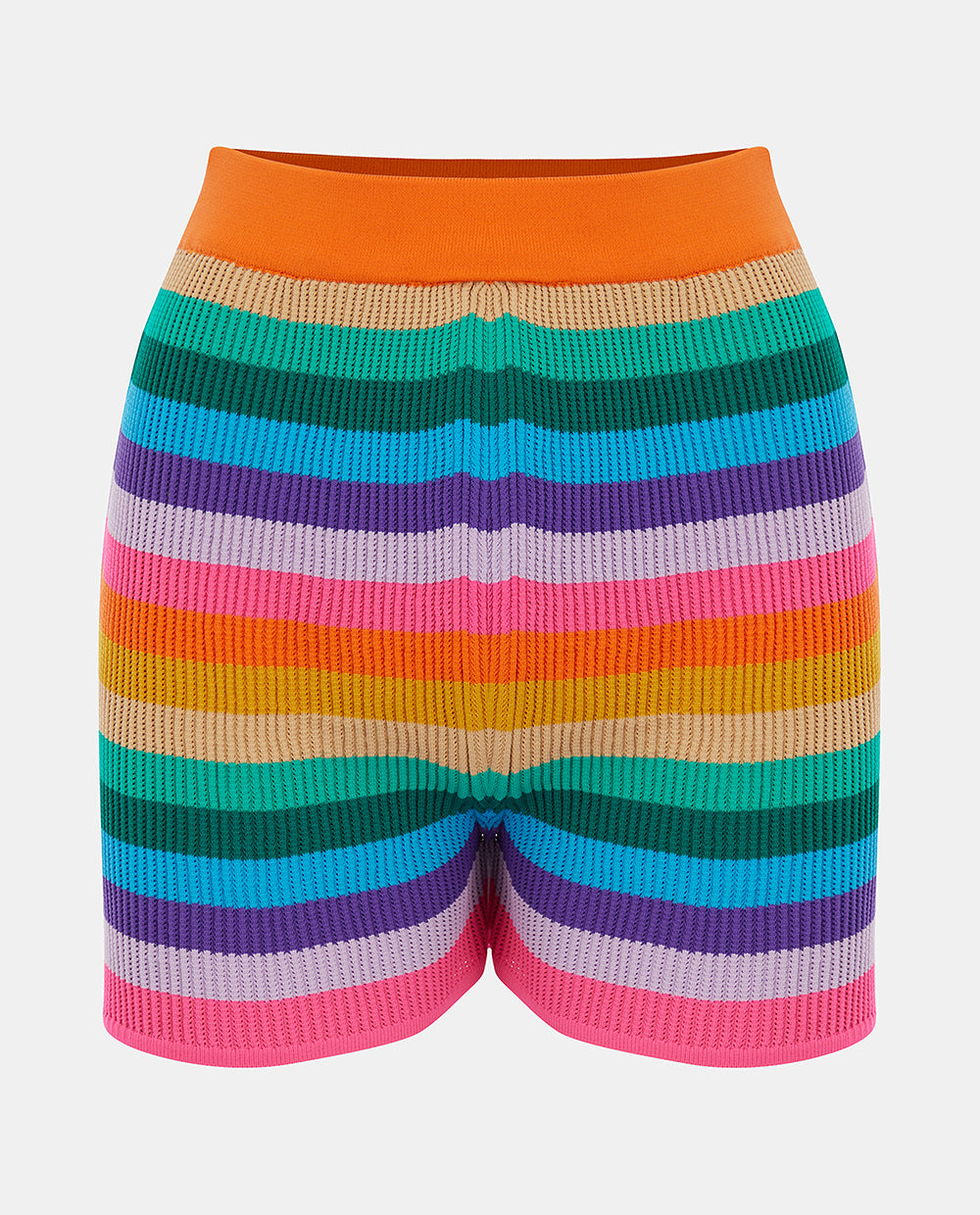 RAINBOW STRIPED KNIT SHORTS