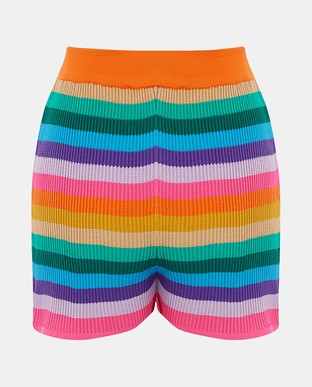 RAINBOW STRIPED KNIT SHORTS