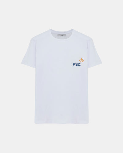 WHITE PSC MEN T-SHIRT