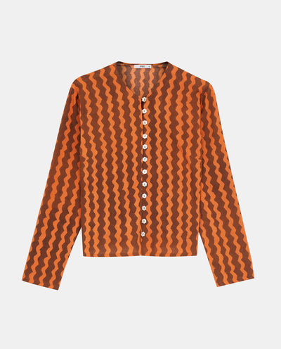 INDIA ORANGE WAVE SHIRT