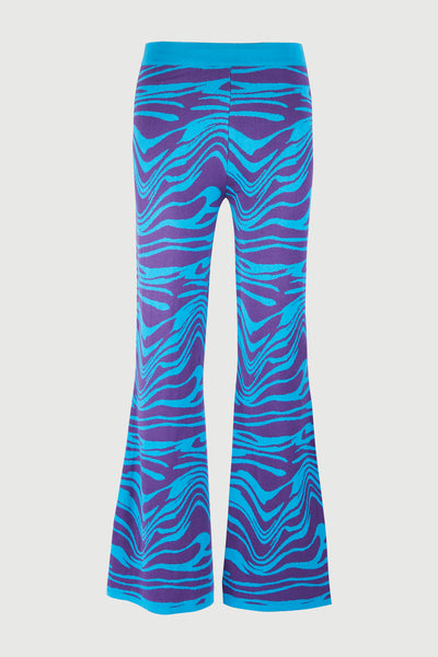 WAVE KNITTED PANTS BLUE