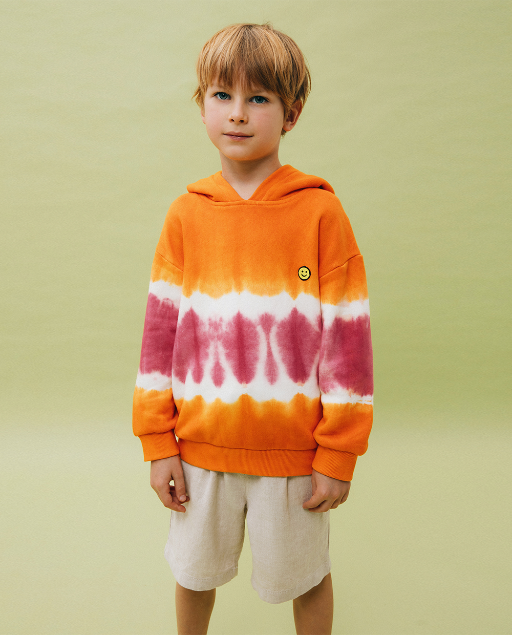 SMILEY TIE DYE KIDS HOODIE